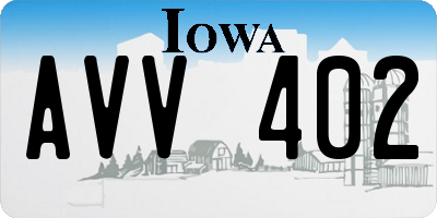 IA license plate AVV402