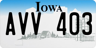 IA license plate AVV403
