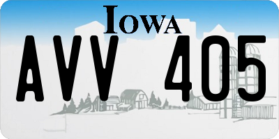 IA license plate AVV405