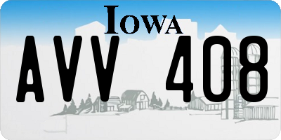 IA license plate AVV408