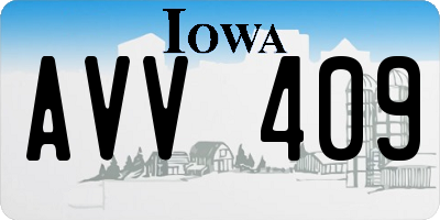IA license plate AVV409