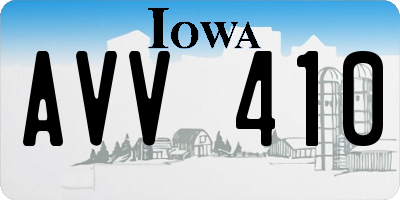 IA license plate AVV410