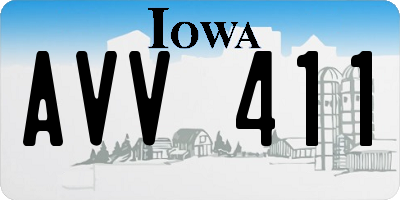 IA license plate AVV411