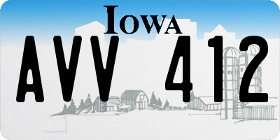 IA license plate AVV412