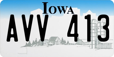 IA license plate AVV413