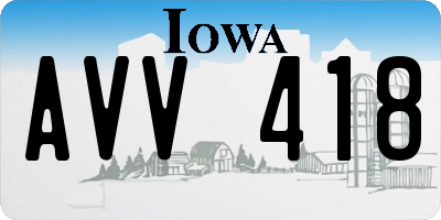 IA license plate AVV418
