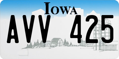 IA license plate AVV425