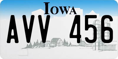 IA license plate AVV456