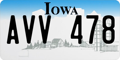 IA license plate AVV478