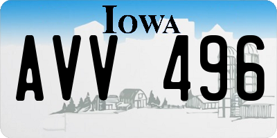 IA license plate AVV496
