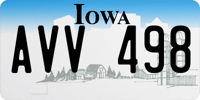 IA license plate AVV498