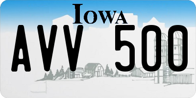 IA license plate AVV500