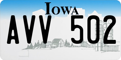 IA license plate AVV502