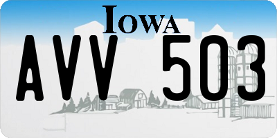 IA license plate AVV503