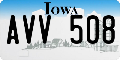 IA license plate AVV508