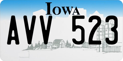 IA license plate AVV523