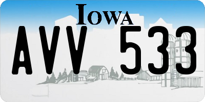 IA license plate AVV533
