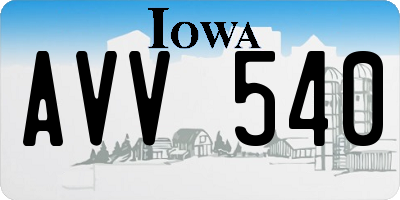 IA license plate AVV540