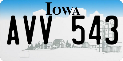 IA license plate AVV543