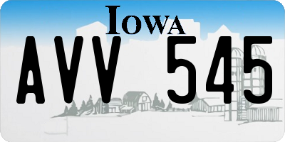IA license plate AVV545