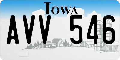 IA license plate AVV546