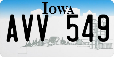IA license plate AVV549