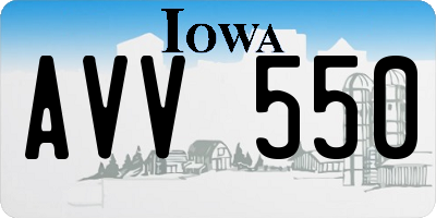 IA license plate AVV550