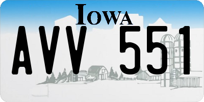 IA license plate AVV551