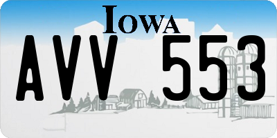IA license plate AVV553