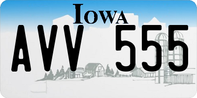IA license plate AVV555