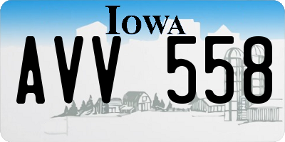IA license plate AVV558