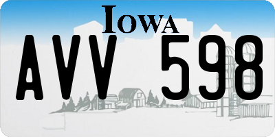 IA license plate AVV598