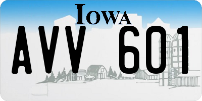IA license plate AVV601
