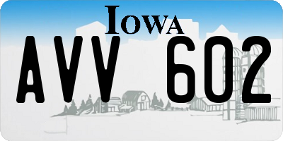 IA license plate AVV602