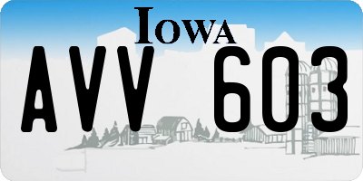 IA license plate AVV603