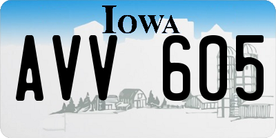 IA license plate AVV605