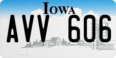 IA license plate AVV606
