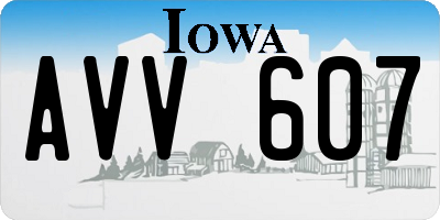IA license plate AVV607