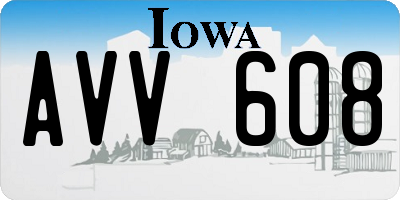 IA license plate AVV608