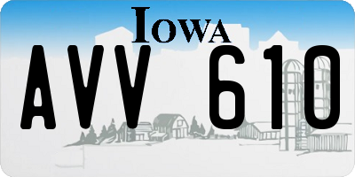 IA license plate AVV610