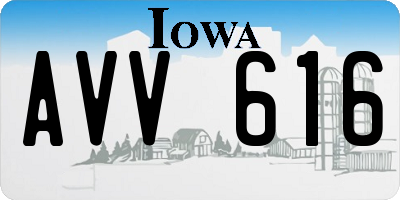 IA license plate AVV616