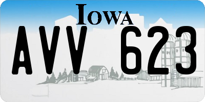IA license plate AVV623