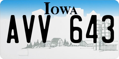 IA license plate AVV643