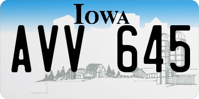 IA license plate AVV645