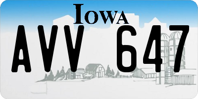 IA license plate AVV647