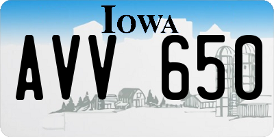 IA license plate AVV650