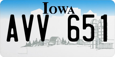 IA license plate AVV651