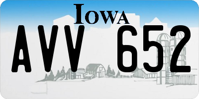 IA license plate AVV652