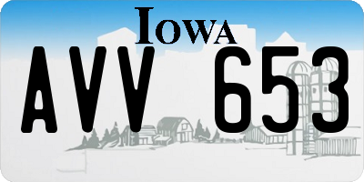 IA license plate AVV653