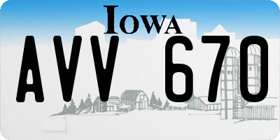IA license plate AVV670
